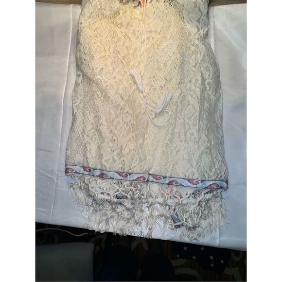 Coverup cape throw poncho swimsuit cover size small fringe native trim - Picture 7 of 9